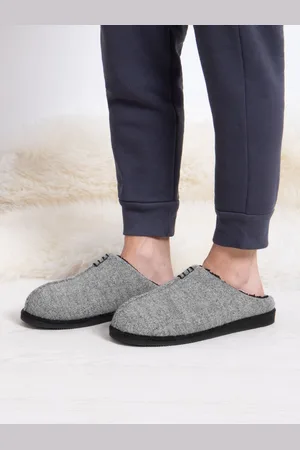 Totes Grey Mens Felted Icon Mule Slippers AU 9 (EU 42.5)