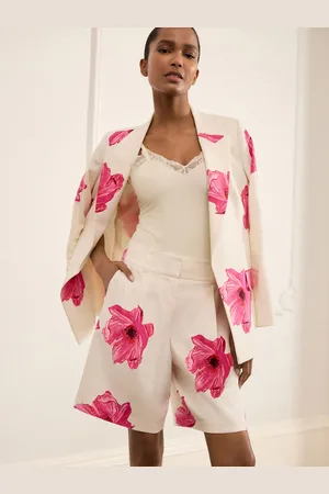 Next Floral Tailored Shorts with Linen waistsize26in