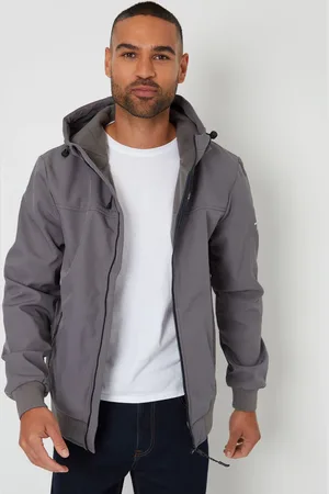 Threadbare Grey Hooded Lightweight Jacket With Stretch large