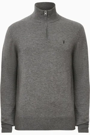 AllSaints AllSaints Grey Kilburn Zip Funnel Jumper S