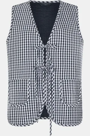 Accessorize Black Gingham 100% Cotton Waistcoat S