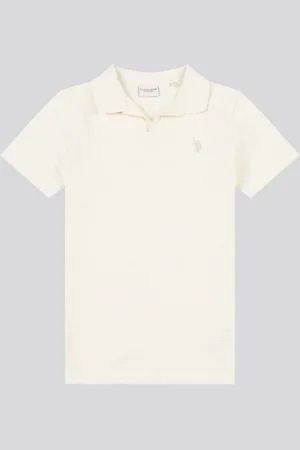 U.S. Polo Assn. U. S. Polo Assn. Boys Waffle Texture Open Collar Polo Shirt 7