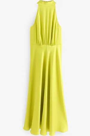 Next Textured Satin Halter Sleeveless Midi Dress AU 14 Tall