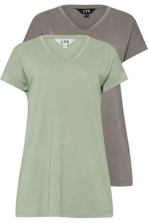 Long Tall Sally Dark Green Modal T-Shirts 2 Pack AU 8 Tall
