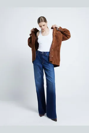 River Island Dark Blue High Waisted Relaxed Straight 100% Cotton Jeans AU 10 R