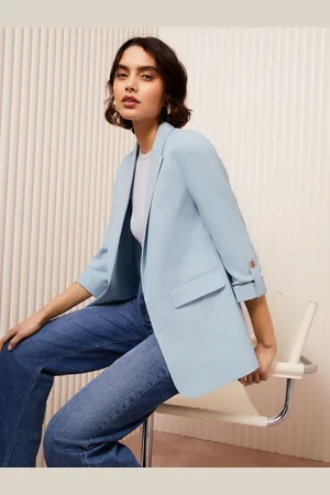 Friends Like These Blue Edge to Edge Tailored Sleeve Detail Blazer AU 12