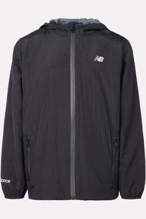 New Balance Black Boys Athletic Woven Mesh Lined Jacket 12