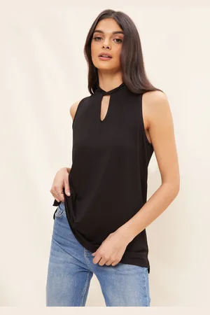 Friends Like These Black Twist Neck Sleeveless Tunic AU 14