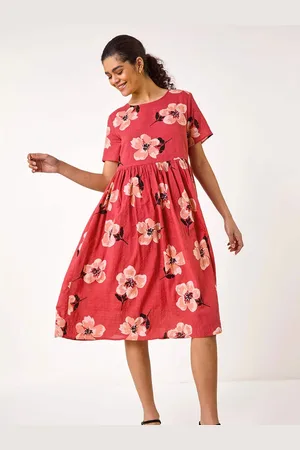 Roman Floral Print Smock Midi Dress AU 10