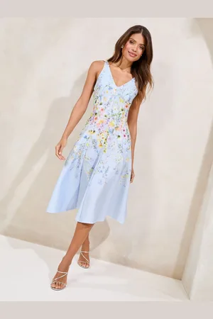 Lipsy London Sleeveless Scuba Skater Midi Dress AU 6