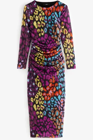 Next Long Sleeve Placement Floral Mesh Maxi Dress 12