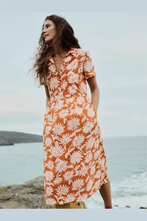 Seasalt Cornwall 100% Cotton Fleet Checked Midi Dress AU 18