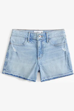 Abercrombie & Fitch Light Wash High Rise Denim Shorts 17-18 Yrs