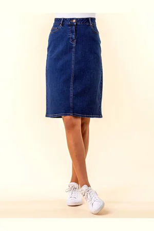 Roman A-Line Knee Length Denim Skirt AU 16