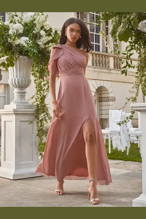 Lipsy London Bow One Shoulder Maxi Wedding Bridesmaid Dress AU 14 R