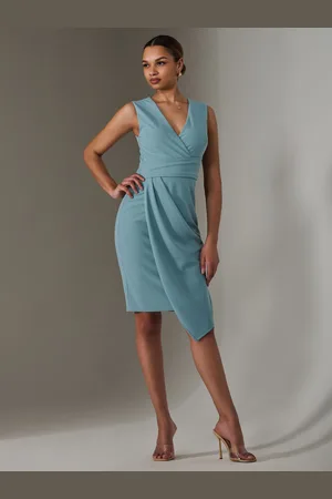 Jolie Moi Sleeveless Wrap Front Midi Dress AU 18