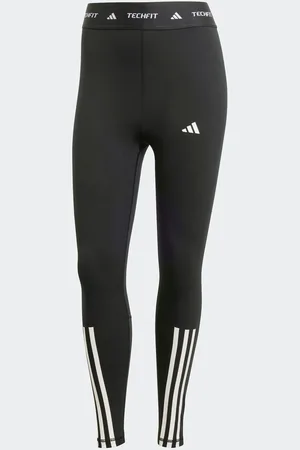 adidas Black Techfit 3 Stripe 7/8 Leggings AU 12-14