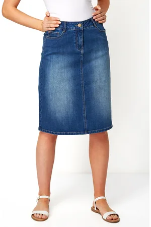 Roman A-Line Knee Length Denim Skirt AU 10