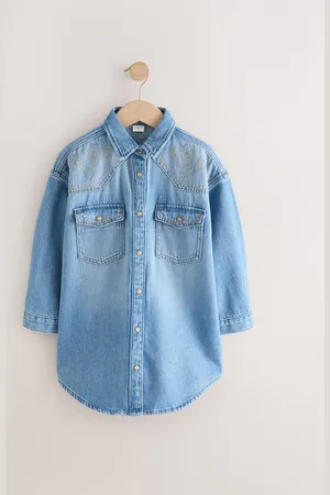 Next Embroidered Denim Shirt Dress (3-16yrs) 9 Years (134cm)