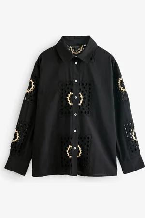 Next N. Premium 100% Cotton Broderie Long Sleeve Shirt AU 14