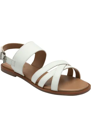 Lotus White Leather Slingback Sandals AU 10 (EU 41)