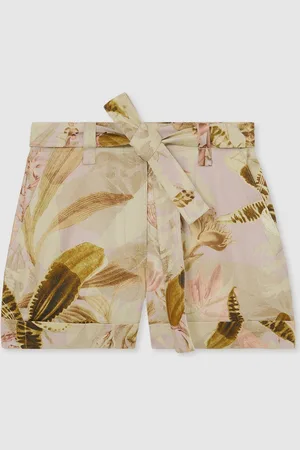 Reiss Demi NYBG Linen Floral-Print Shorts AU 14