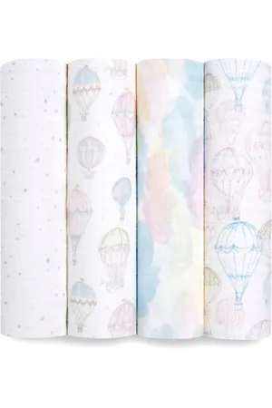 Aden + Anais Pink Cotton Muslin Blankets 4 Pack one