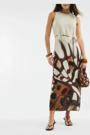 River Island Bias Printed 100% Cotton Midi Slip Dress 12