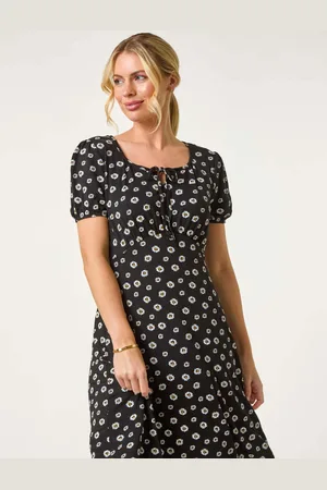 Roman Petite Ditsy Floral Tie Detail Dress AU 12
