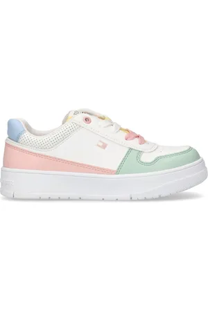 Tommy Hilfiger White Multicolour Low Cut Lace-Up Trainers uk35eu36