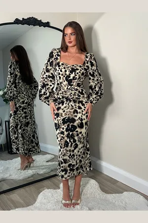 Girl in Mind Mina Sweetheart Ruched Detail Midi Dress AU 14