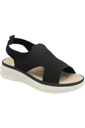 Dunlop Black Elasticated Wedge Sandals eu42uk8
