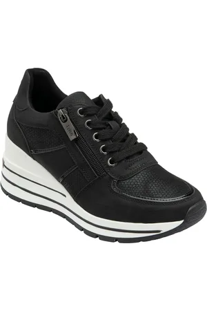 Lotus Black Zip Up Wedge Trainers AU 10 (EU 42)