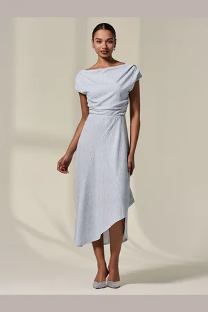 Jolie Moi Asymmetric Drape Midi Dress 16