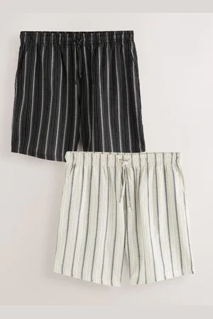 Next Black Stripe Woven Pyjamas Bottoms 2 Pack medium