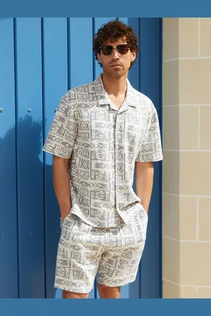Threadbare Patterned Textured Pull On Shorts small