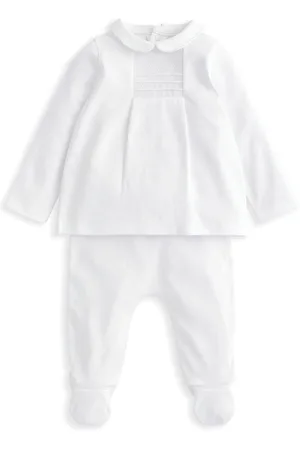 Mamas & Papas 100% Cotton Pintuck White Outfit Set 5662cm