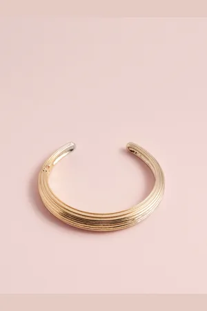 Next Gold Tone Tabitha Simmons x Bella Ridged Cuff Bracelet One