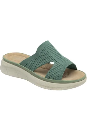 Dunlop Green Elasticated Mules Wedge Sandals eu38uk5