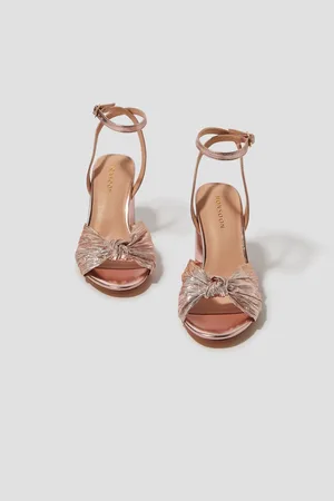 Monsoon Pink Metallic Twist Front Heeled Sandals AU 7 (EU 38)