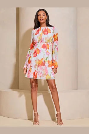 Lipsy London Long Sleeve Round Neck Mini Dress AU 8