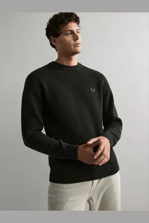 Fred Perry Green Lambswool Jumper L