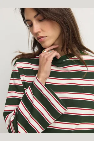Next Red/Green 100% Cotton Long Sleeve Stripe T-Shirt 12