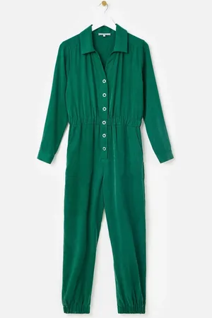 Oliver Bonas Green Button Through Jumpsuit AU 18
