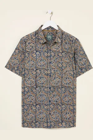 Fat Face FatFace Short Sleeve Authentic Indian Hand Block Print Shirt xlarge