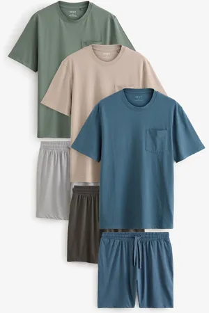 Next Blue/Green/Stone Jersey Pyjamas Shorts Set 3 Pack L