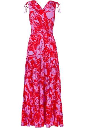 Joe Browns Floral Print Sleeveless Tie Shoulder Cotton Maxi Dress AU 12
