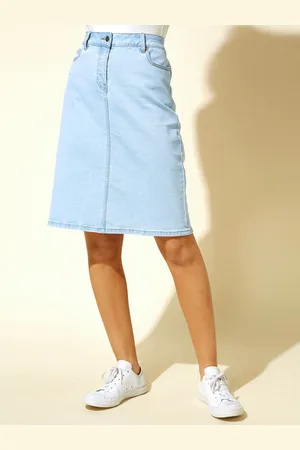 Roman A-Line Knee Length Denim Skirt AU 14