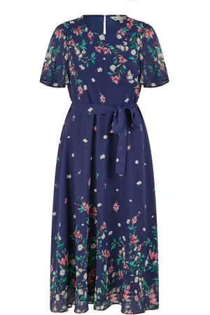 Yumi Daisy Mirror Placement Skater Dress With Angel Sleeves AU 12