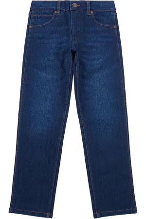Wrangler Blue Boys Straight Fit Greensboro Regular Jeans 134140cm